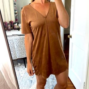Suede oliveceous dress!